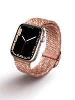 UNIQ Aspen Designer Edition Braided řemínek pro Apple Watch 41/40/38mm světle růžový