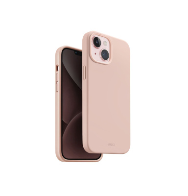 UNIQ Lino Hue MagClick ochranný kryt na iPhone 15, Blush (pink)