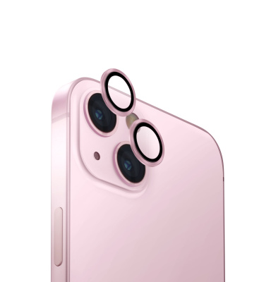 UNIQ OPTIX hliníkové ochranné sklo na čočku fotoaparátu na iPhone 15 | 15 Plus - SOFT PINK (PINK)