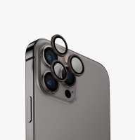 UNIQ OPTIX hliníkové ochranné sklo na čočku fotoaparátu na iPhone 15 Pro - STEEL GREY (GREY)