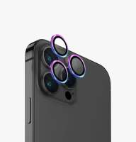 UNIQ OPTIX hliníkové ochranné sklo na čočku fotoaparátu na iPhone 15 Pro Max - IRIDESCENT